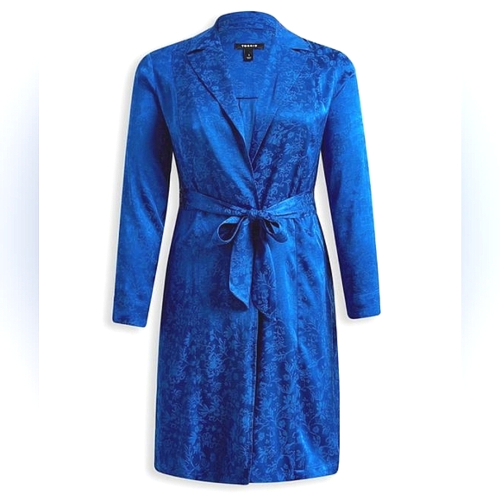 NWT Torrid Trenchcoat 2X Blue Jacquard